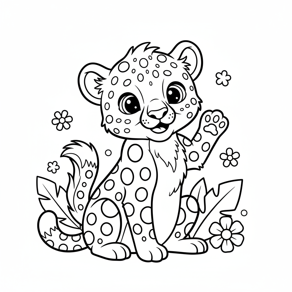 Cheetah coloring page for everyone - Realistic style