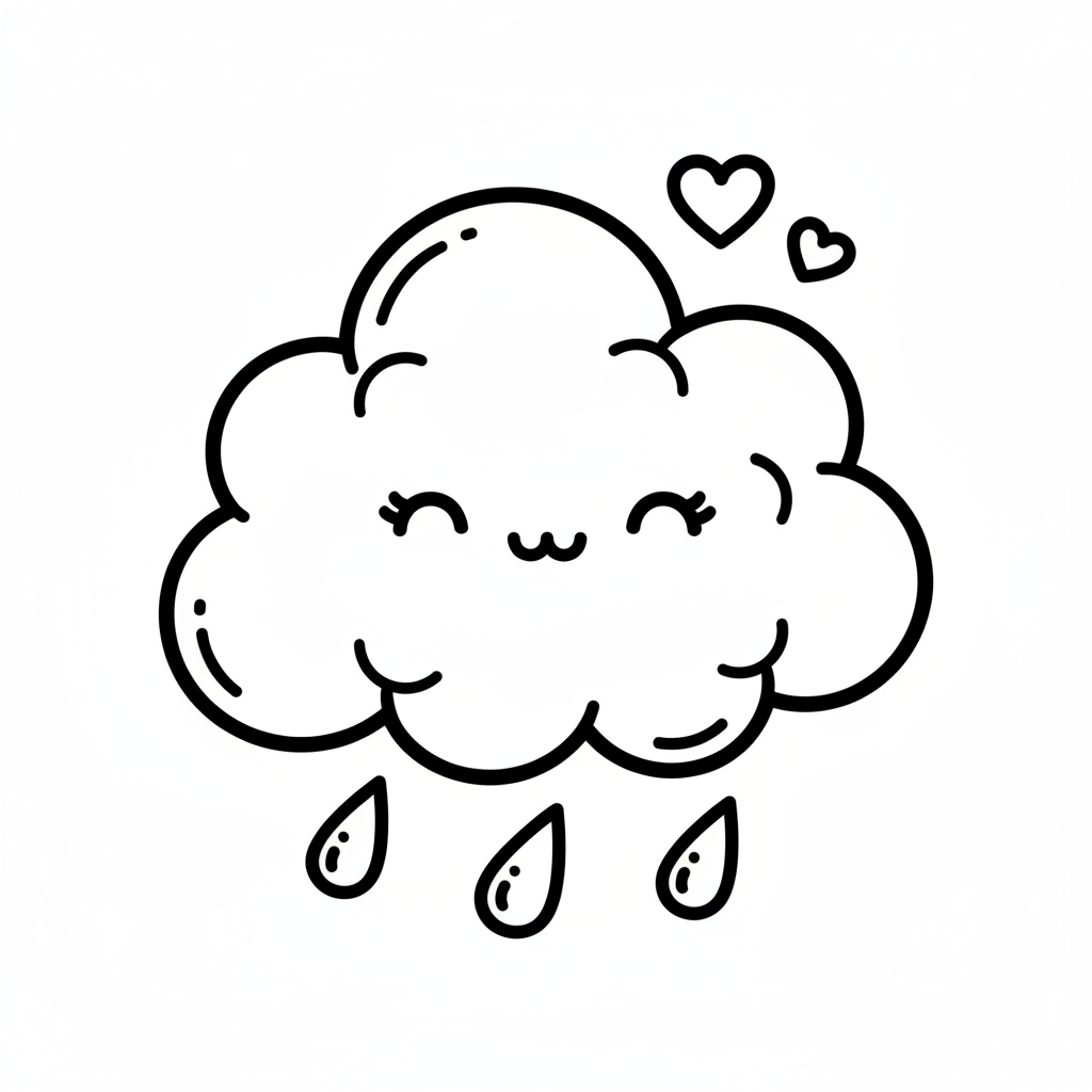 Cloud coloring page for everyone - Realistic style