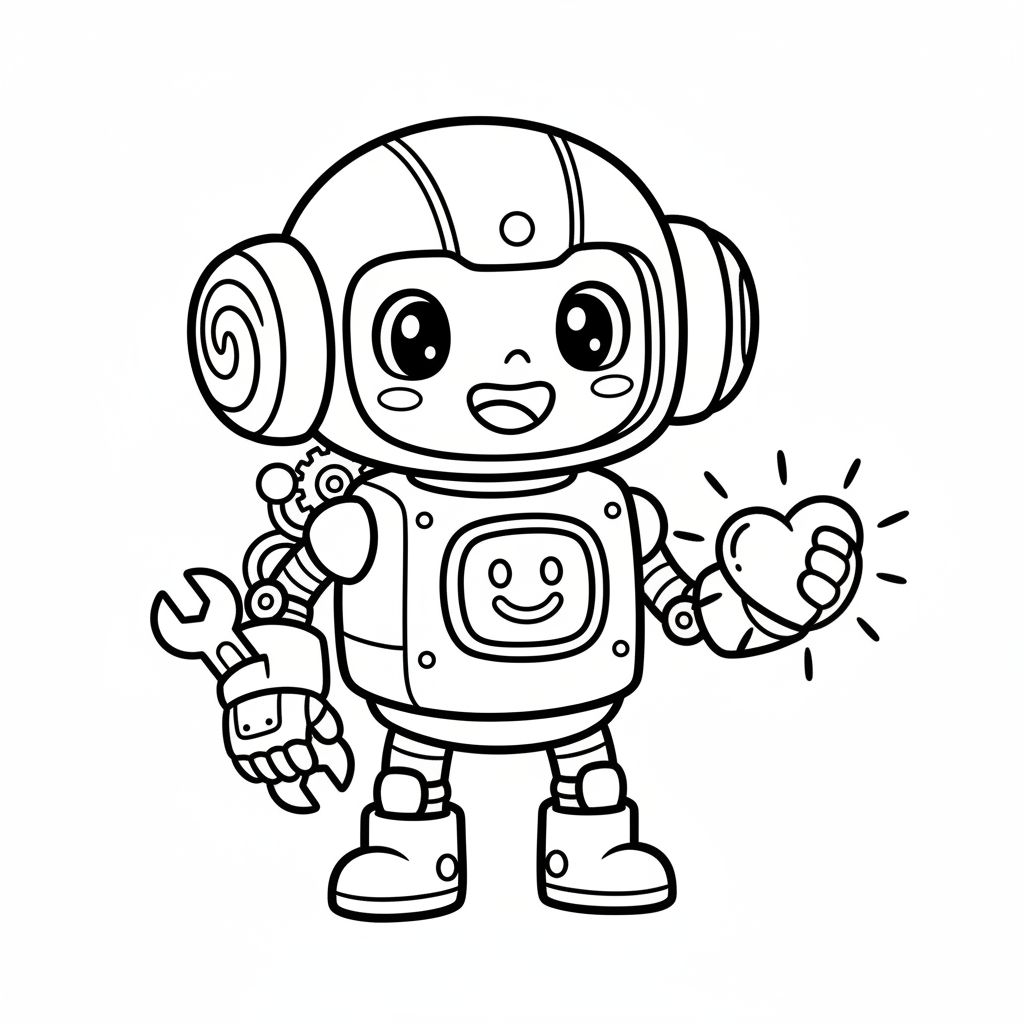 Cyborg coloring page for everyone - Realistic style