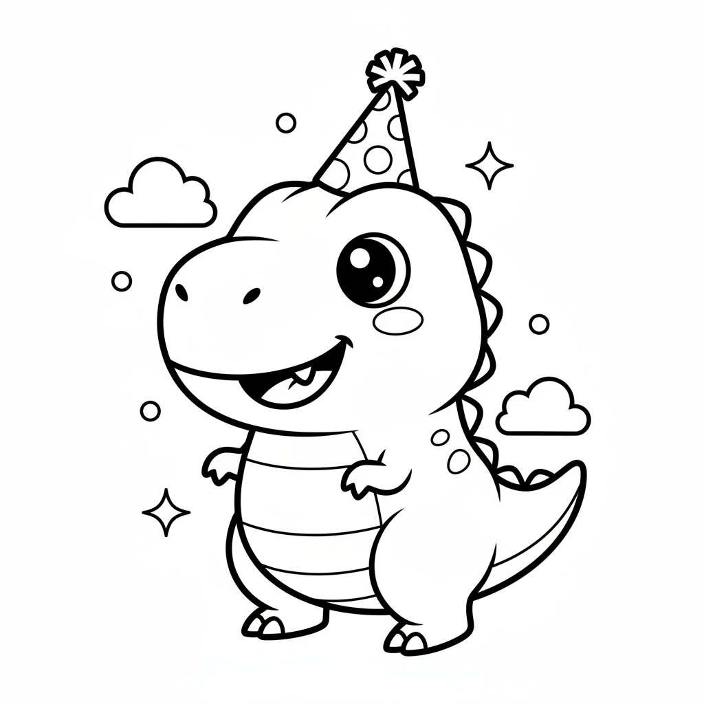 Dinosaur coloring page for everyone - Realistic style