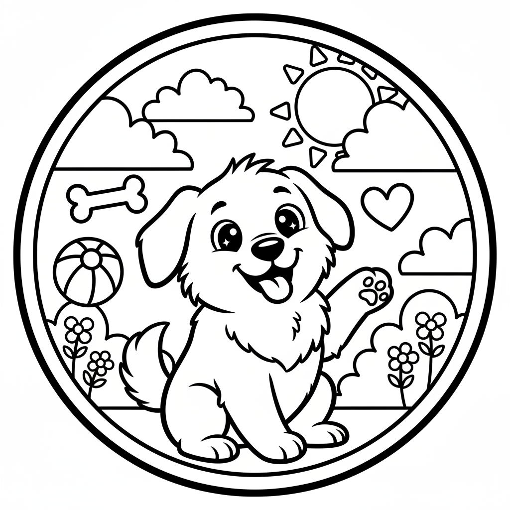 Dog coloring page for everyone - Realistic style