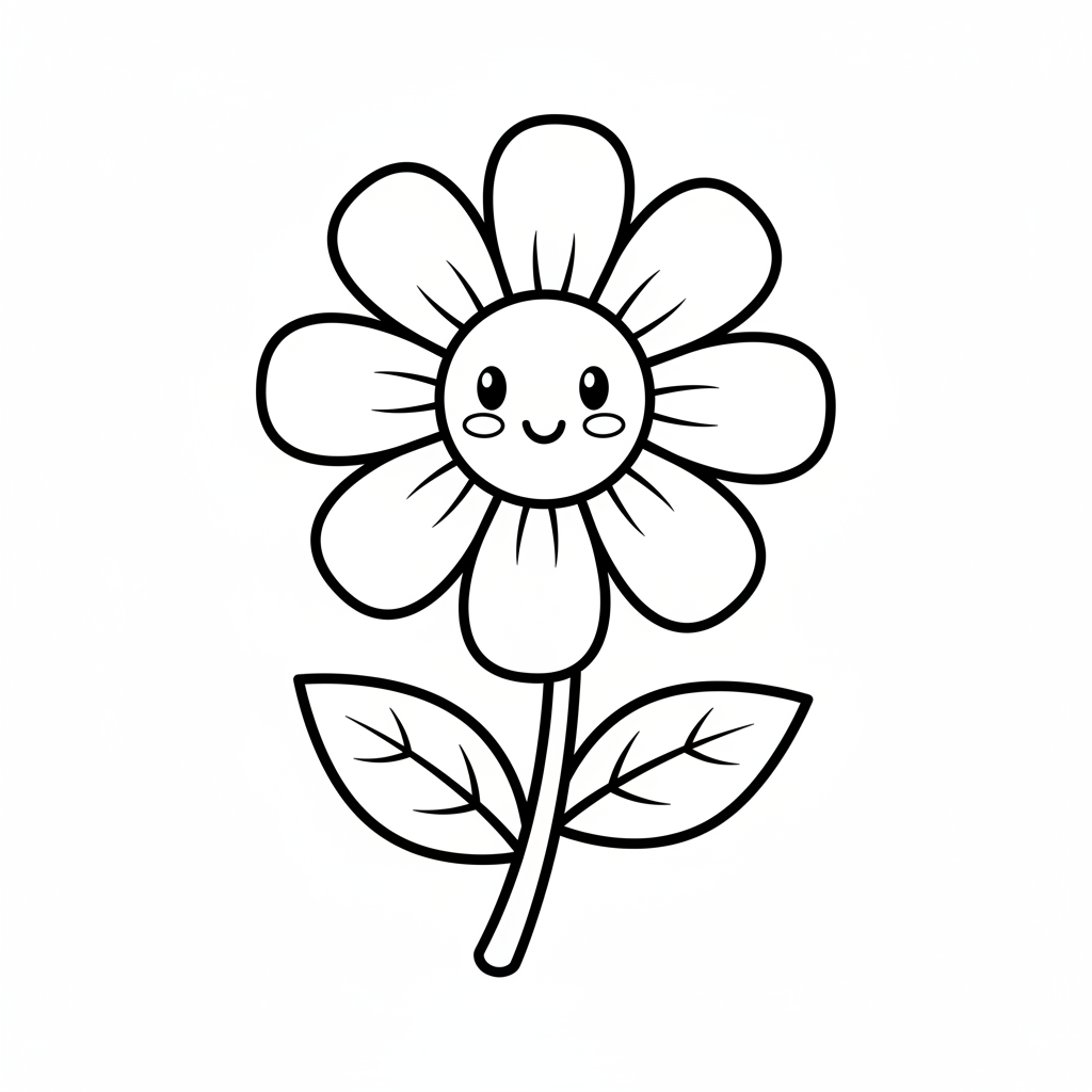 Flower coloring page for everyone - Realistic style