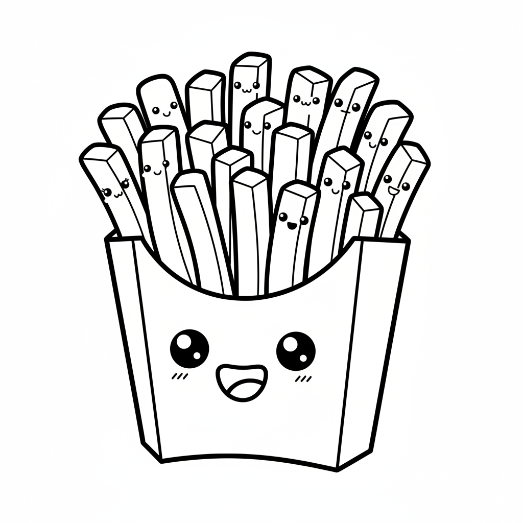 Fries coloring page for everyone - Realistic style