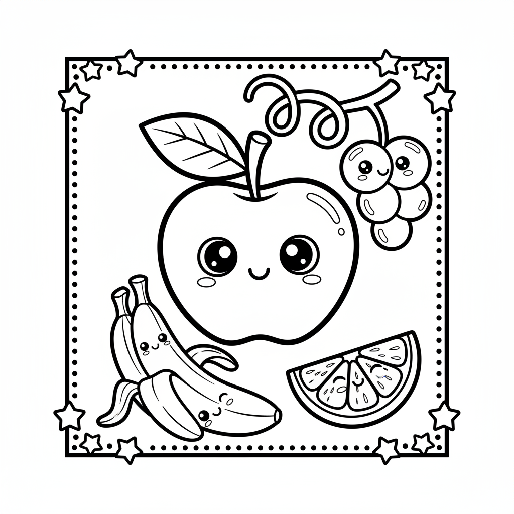 Fruit coloring page for everyone - Realistic style