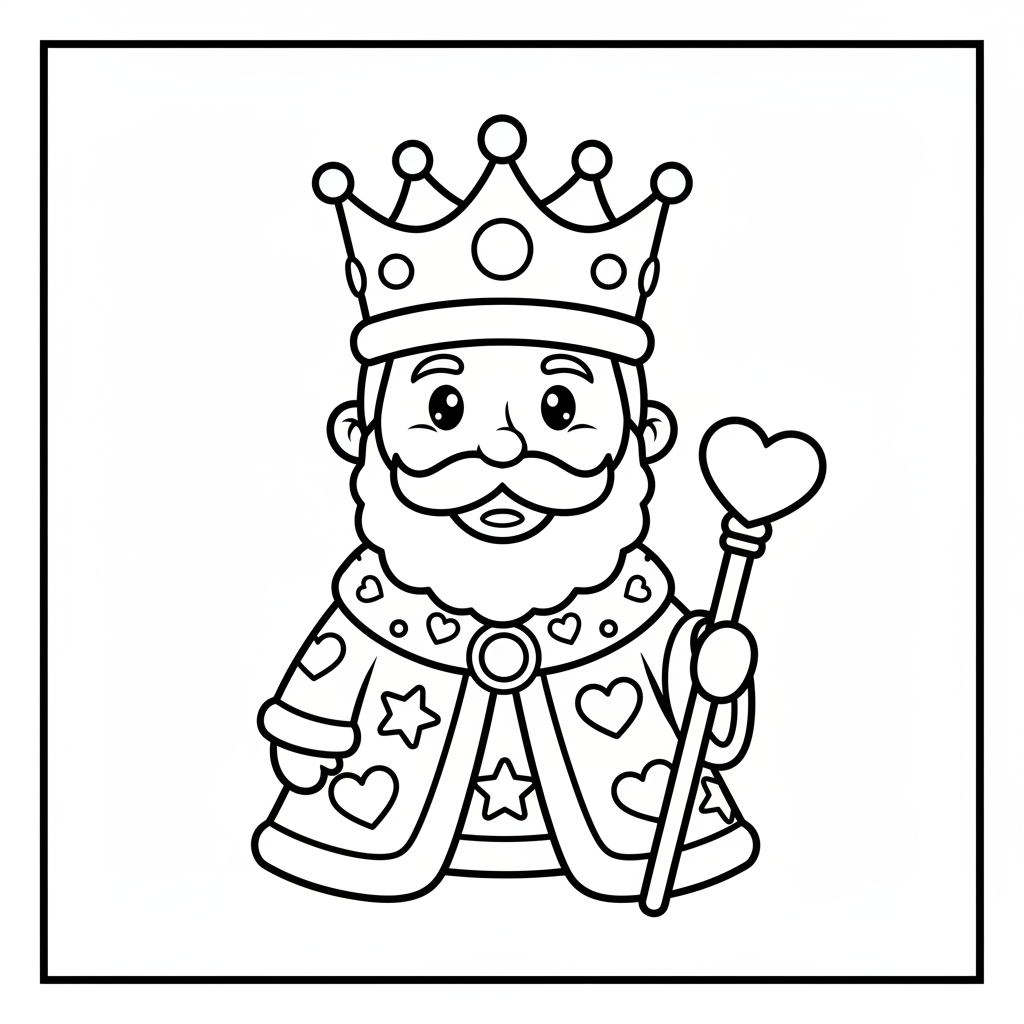 King coloring page for everyone - Realistic style