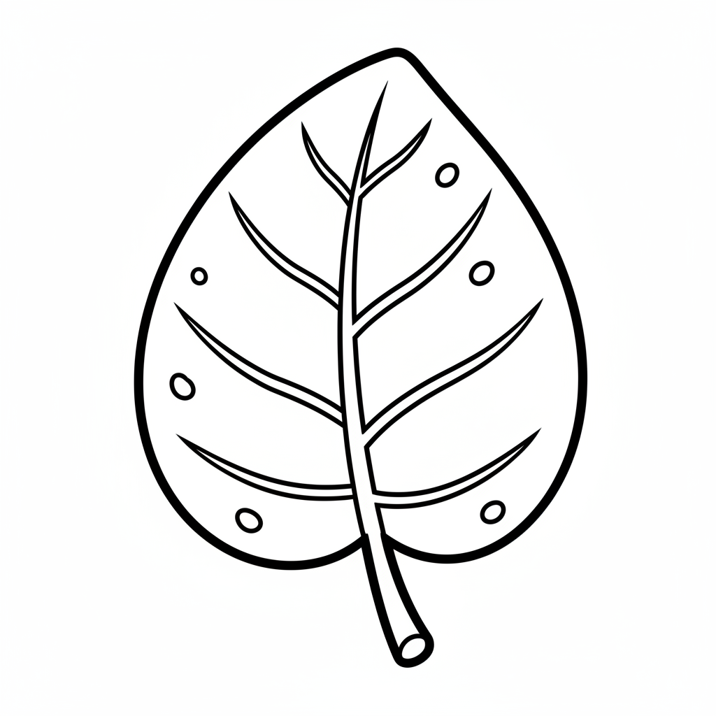 Leaf coloring page for everyone - Realistic style