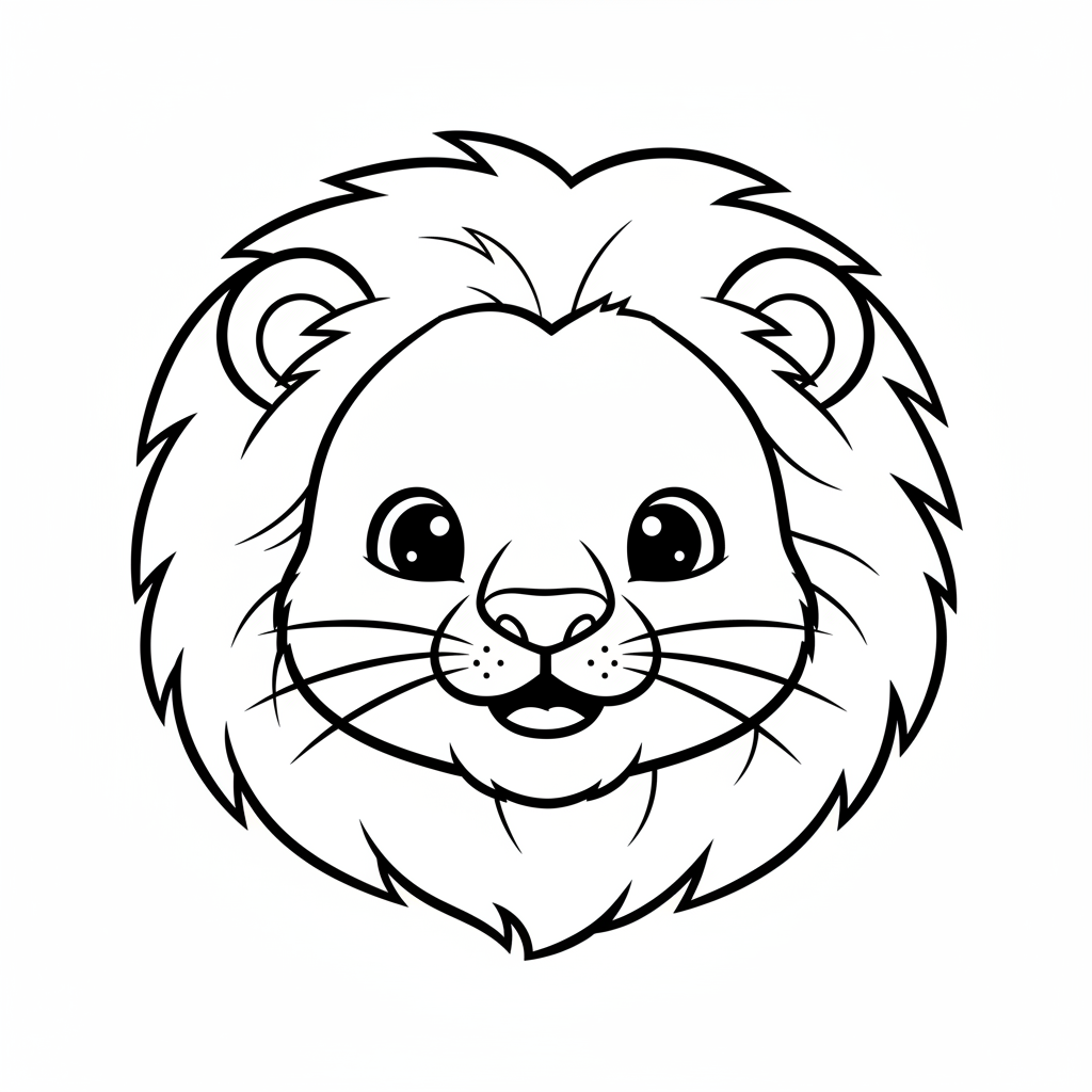 Lion coloring page for everyone - Realistic style