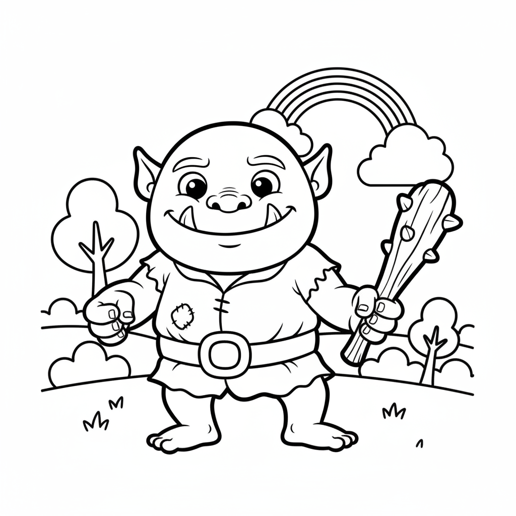 Ogre coloring page for everyone - Realistic style