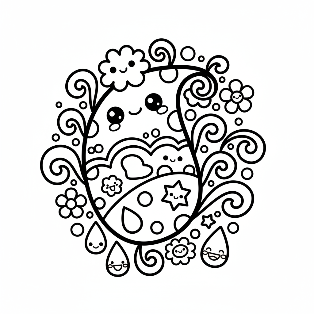 Paisley coloring page for everyone - Realistic style