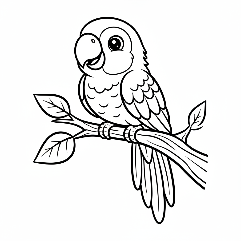 Parrot coloring page for everyone - Realistic style