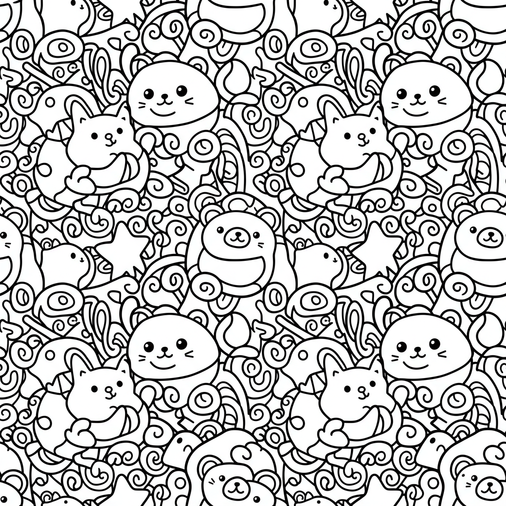 Pattern coloring page for everyone - Realistic style