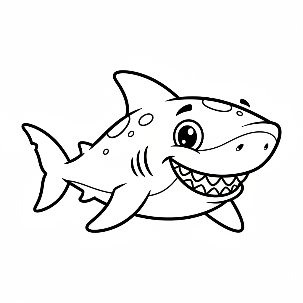 Shark coloring page for everyone - Realistic style