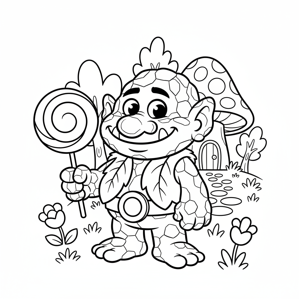 Troll coloring page for everyone - Realistic style