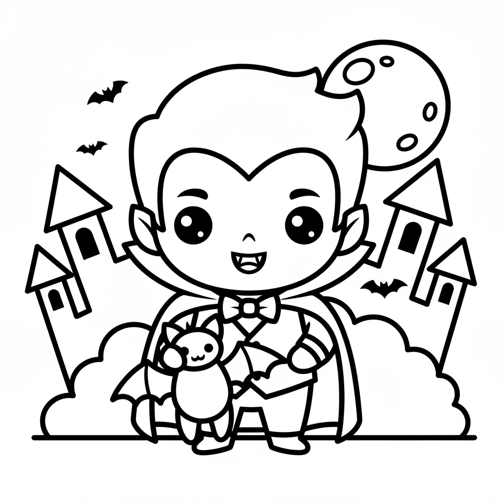 Vampire coloring page for everyone - Realistic style