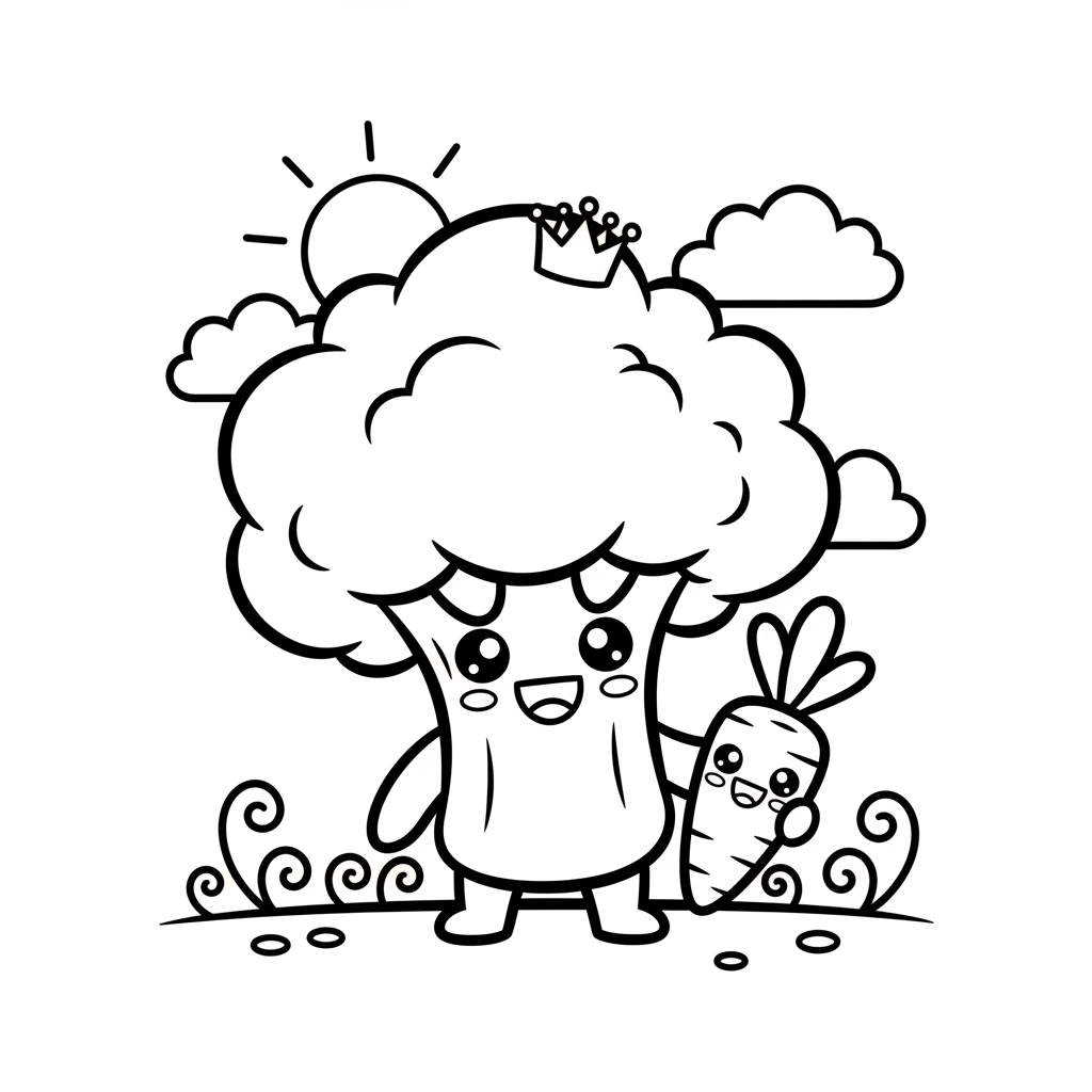Vegetable coloring page for everyone - Realistic style