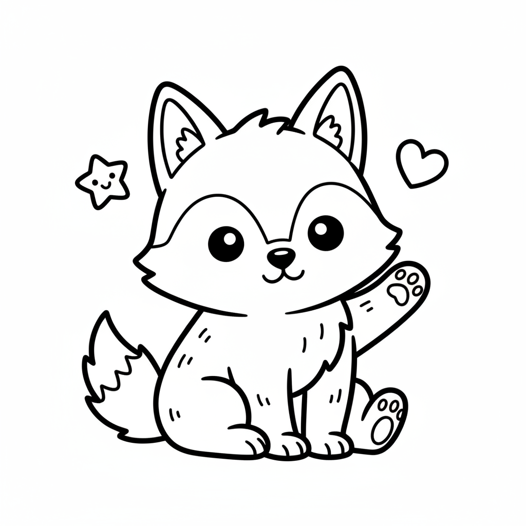 Wolf coloring page for everyone - Realistic style