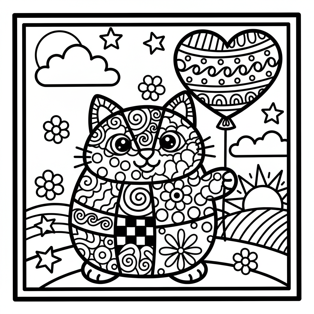 Zentangle coloring page for everyone - Realistic style