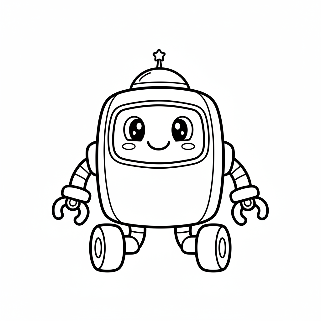 Robot coloring page for preschoolers - Standard style