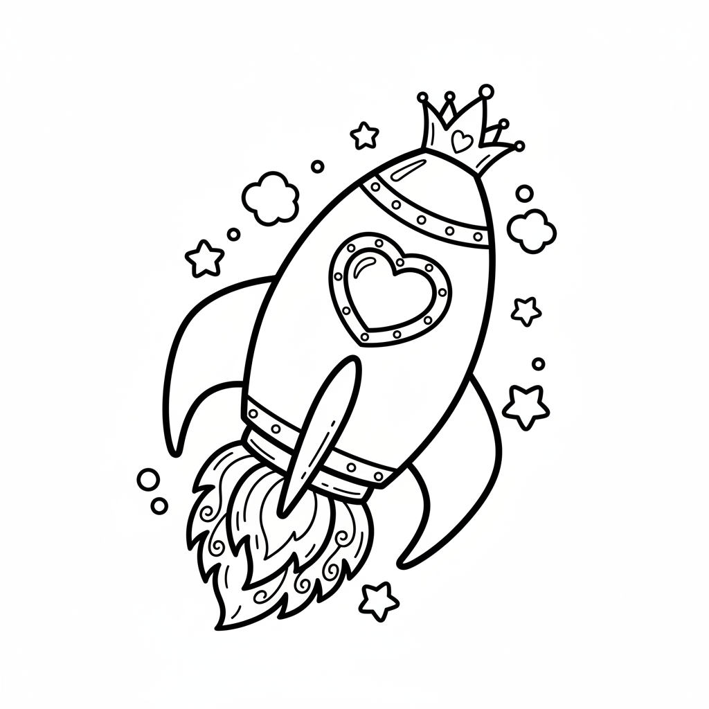 Rocket coloring page for women - Standard style