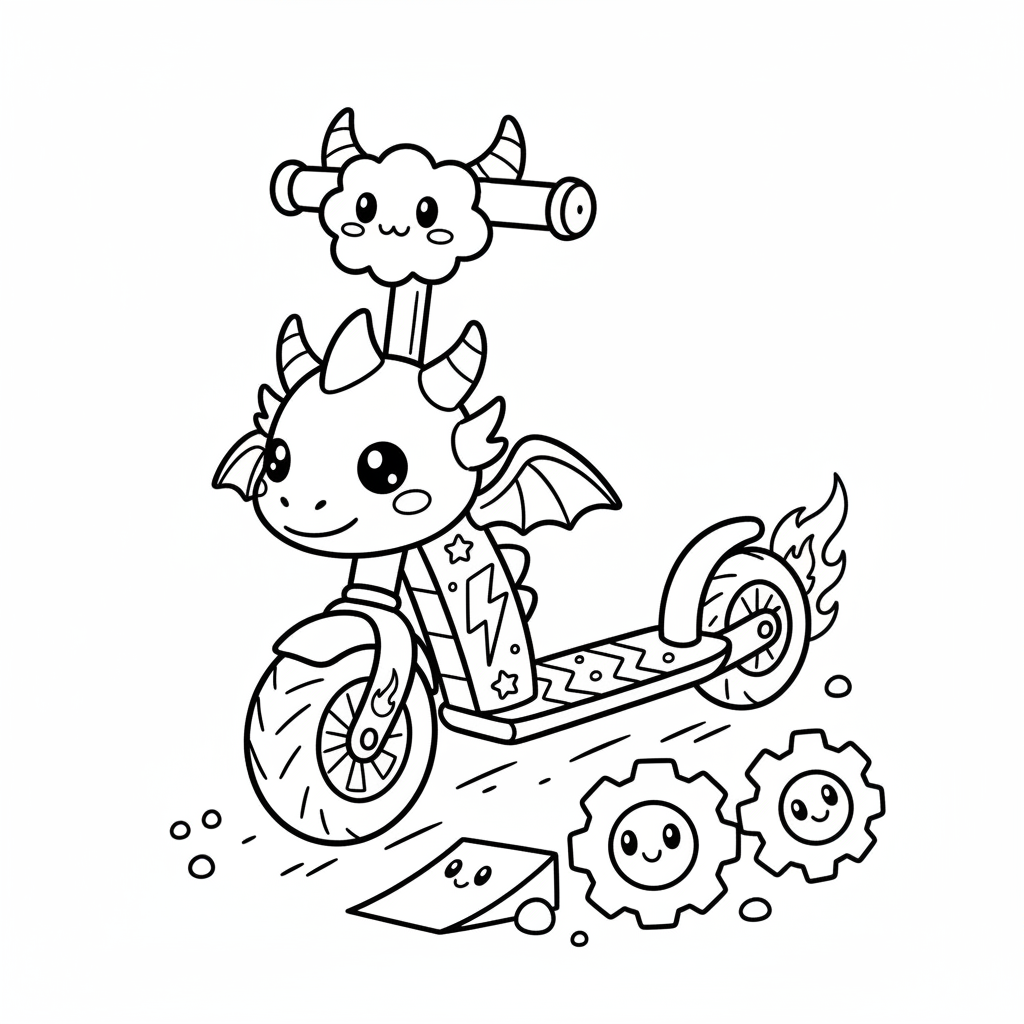 Scooter coloring page for experts - Standard style