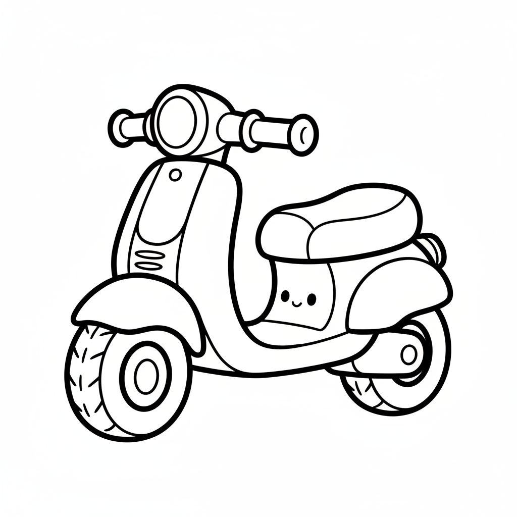 Scooter coloring page for kids - Standard style