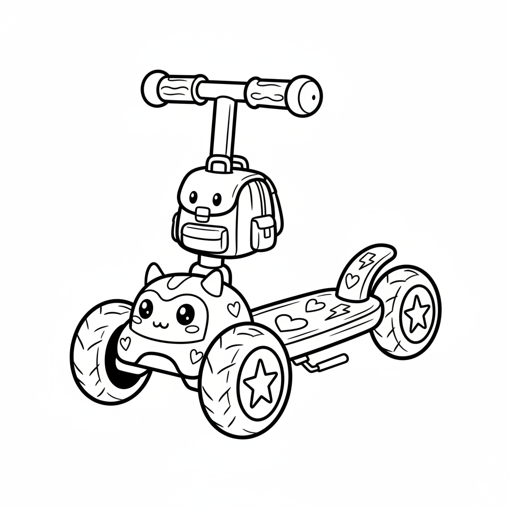 Scooter coloring page for teens - Standard style