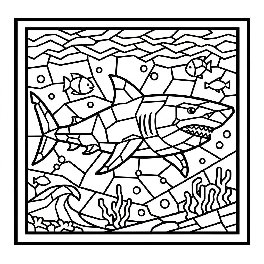 Shark coloring page for teens - Standard style