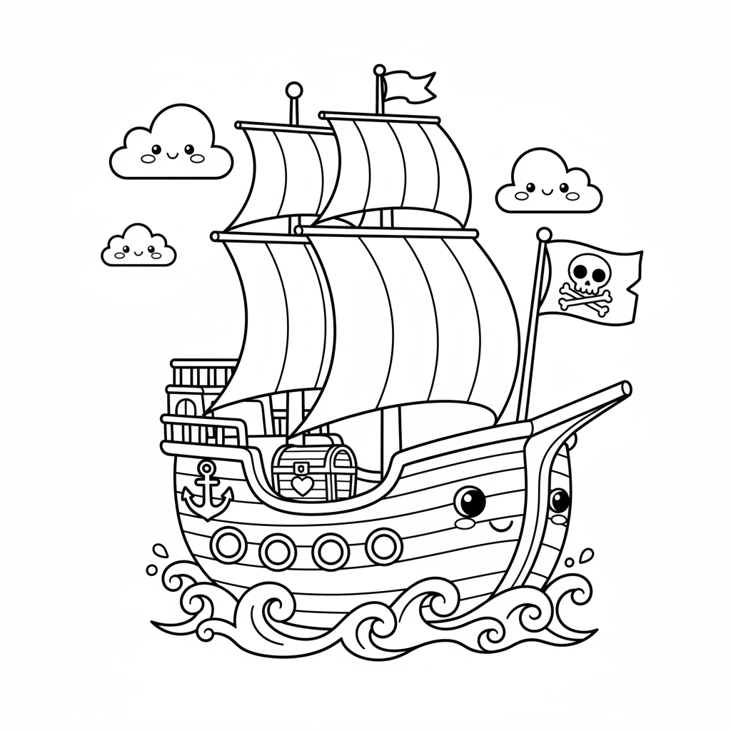 Ship coloring page for adults - Standard style