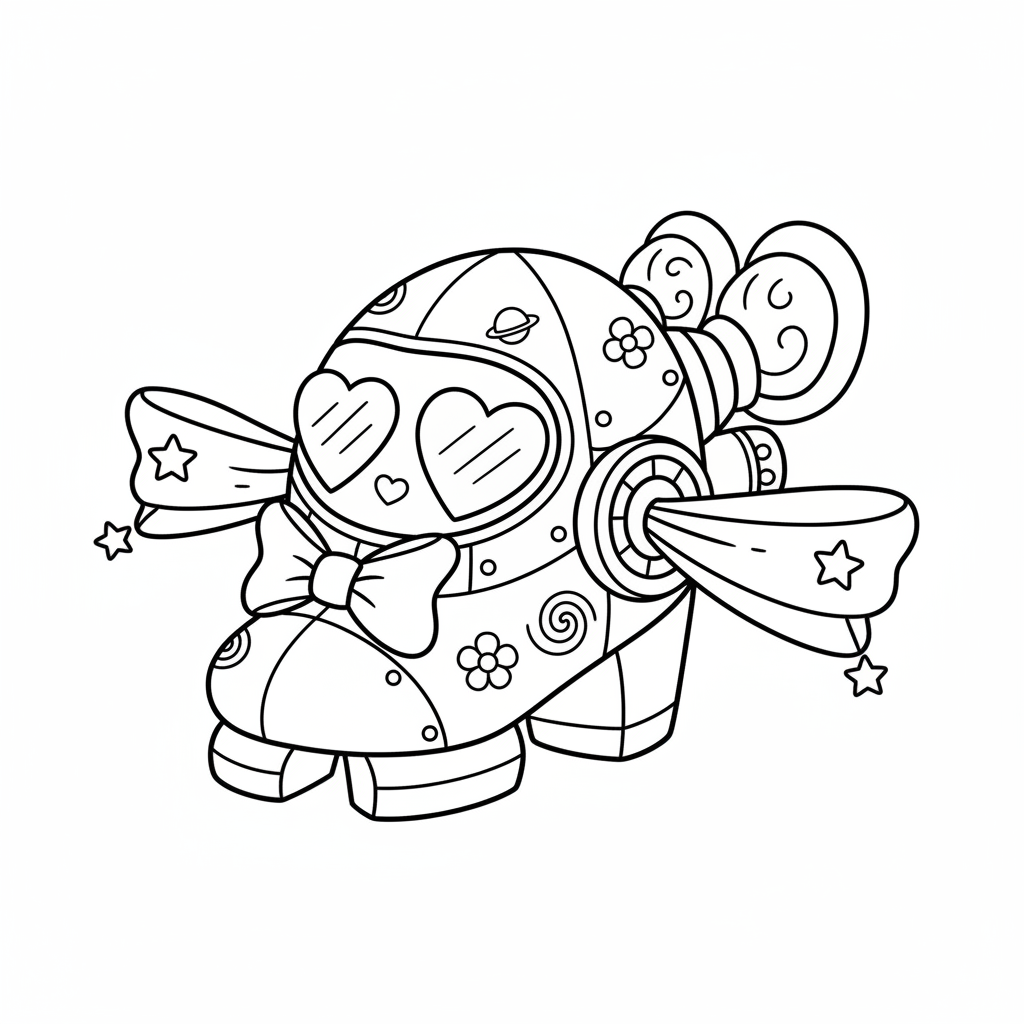 Spaceship coloring page for women - Standard style