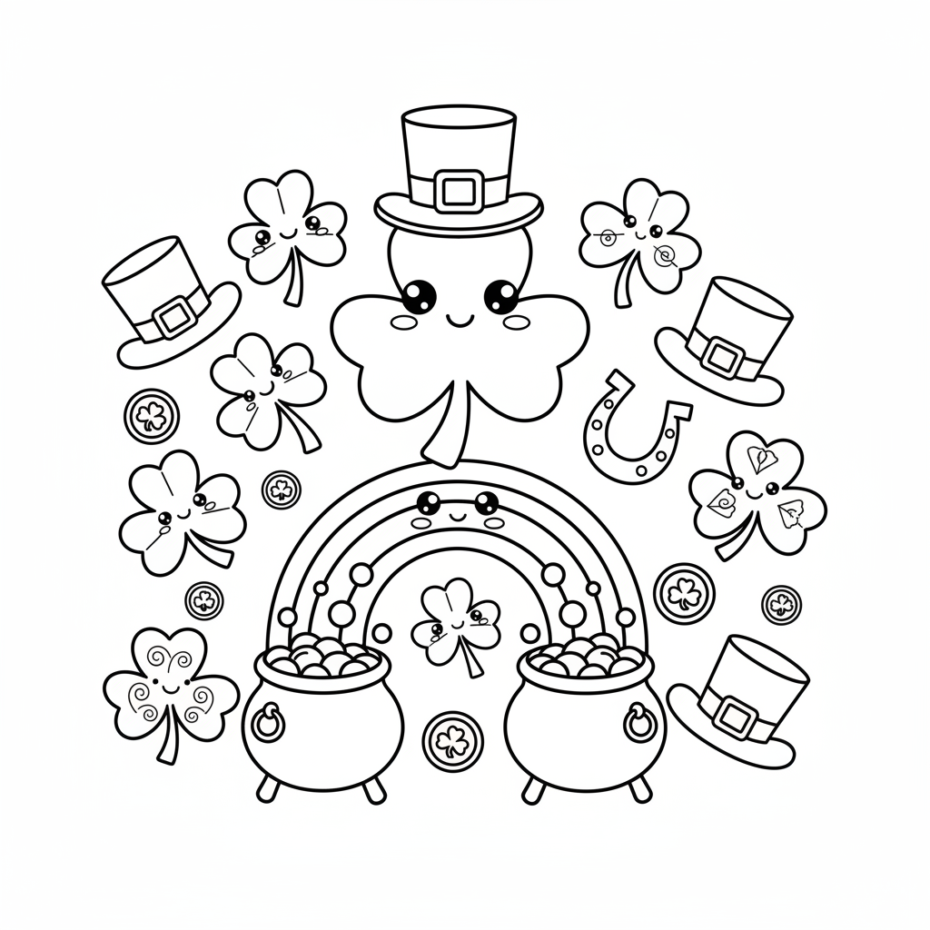 St. Patrick's Day coloring page for kids - Standard style