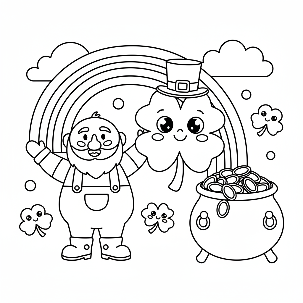St. Patrick's Day coloring page for toddlers - Standard style