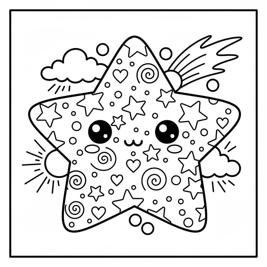 Star coloring page for adults - Standard style