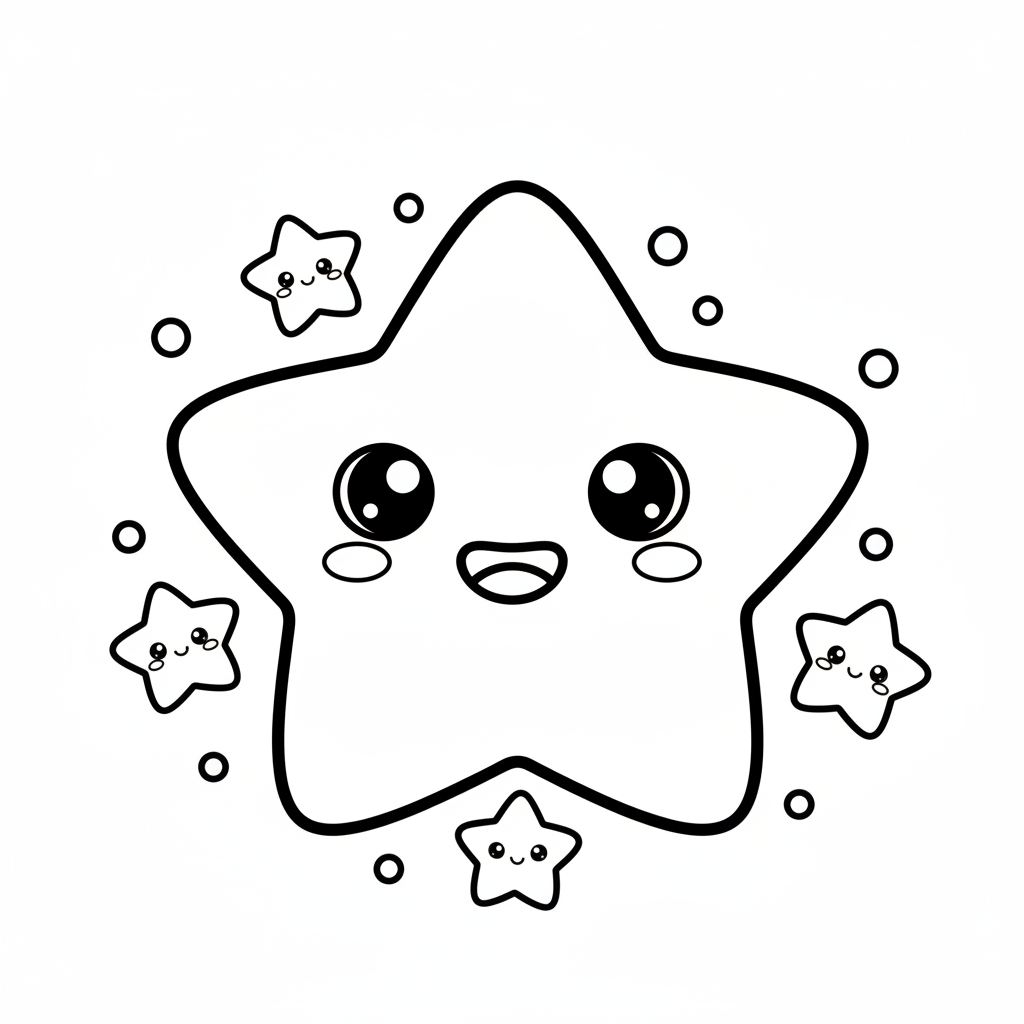 Star coloring page for kids - Standard style