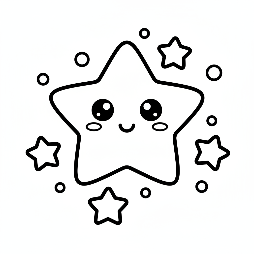 Star coloring page for preschoolers - Standard style