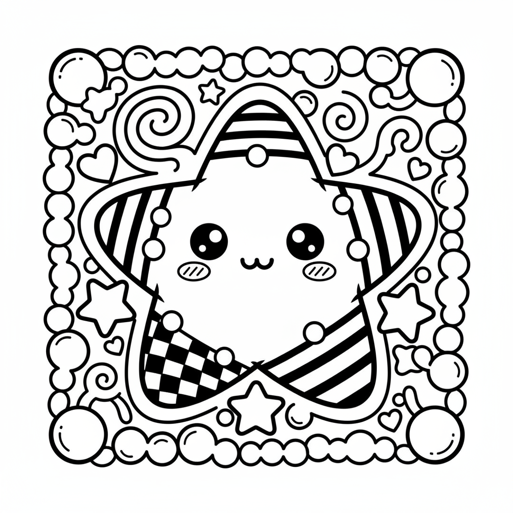 Star coloring page for teens - Standard style