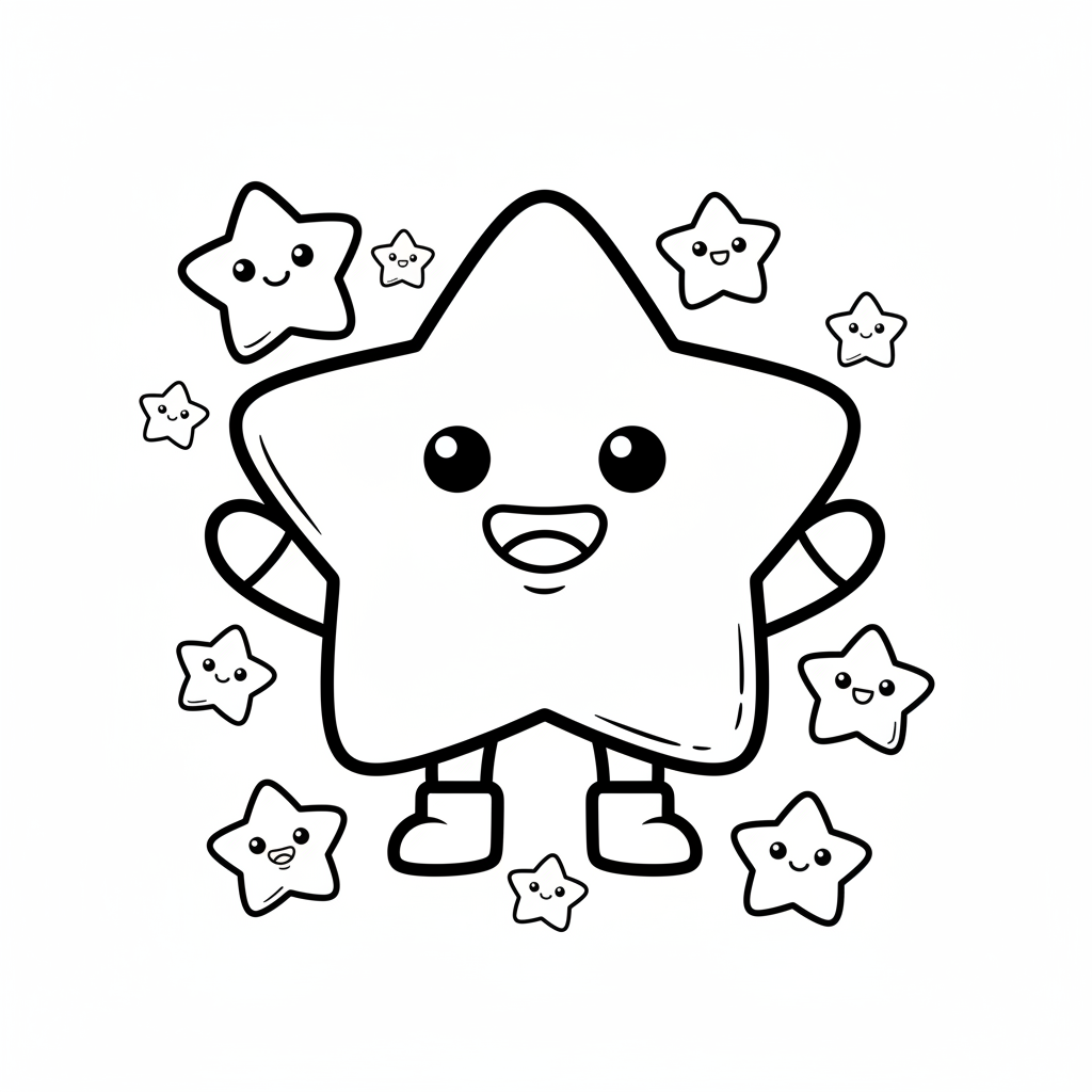 Star coloring page for toddlers - Standard style