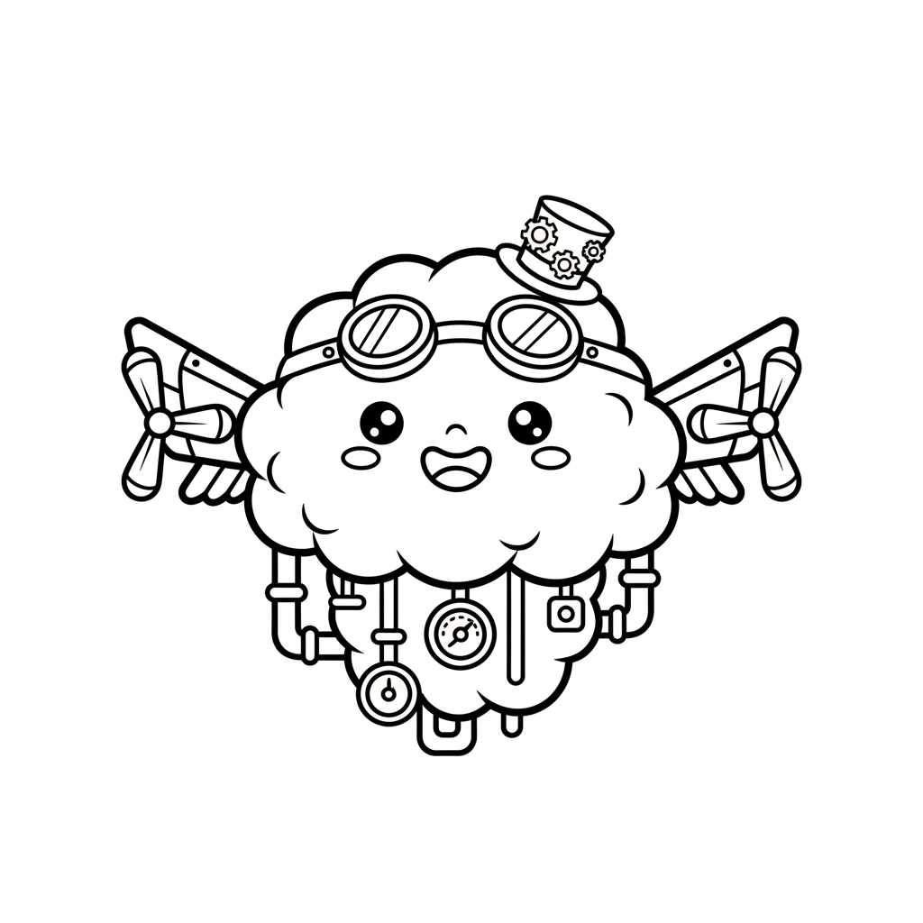 Free printable Cloud coloring page for Everyone. High-quality black and white coloring sheet designed for Everyone. Perfect for creativity and fun.