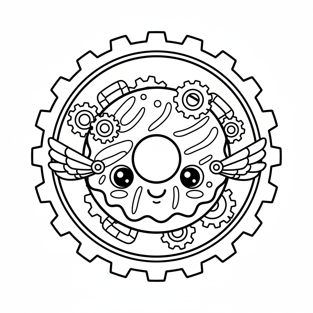 Free printable Donut coloring page for Everyone. High-quality black and white coloring sheet designed for Everyone. Perfect for creativity and fun.