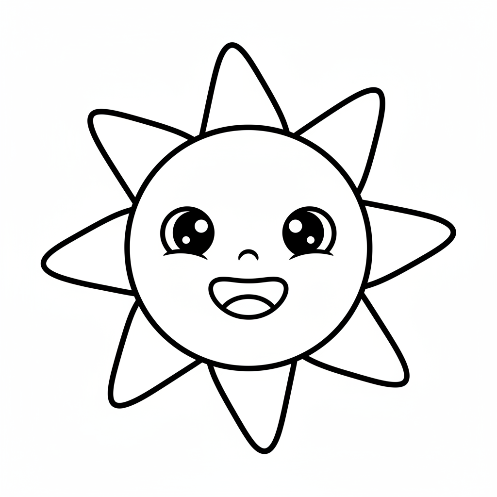 Sun coloring page for toddlers - Standard style
