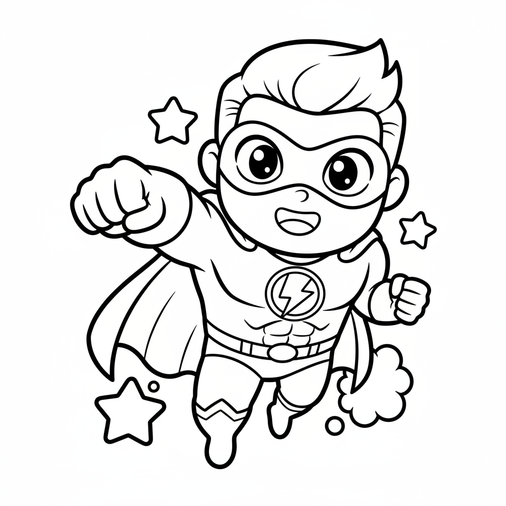 Superhero coloring page for men - Standard style