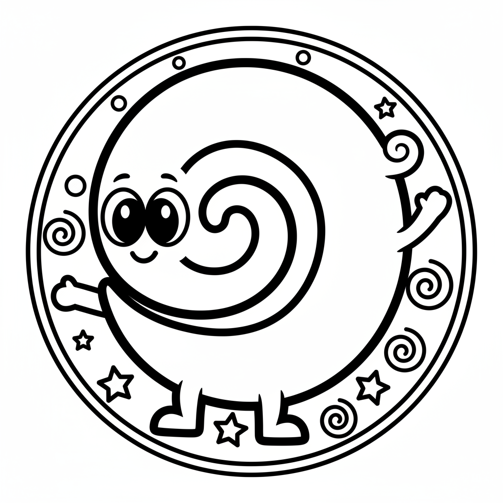 Swirl coloring page for preschoolers - Standard style