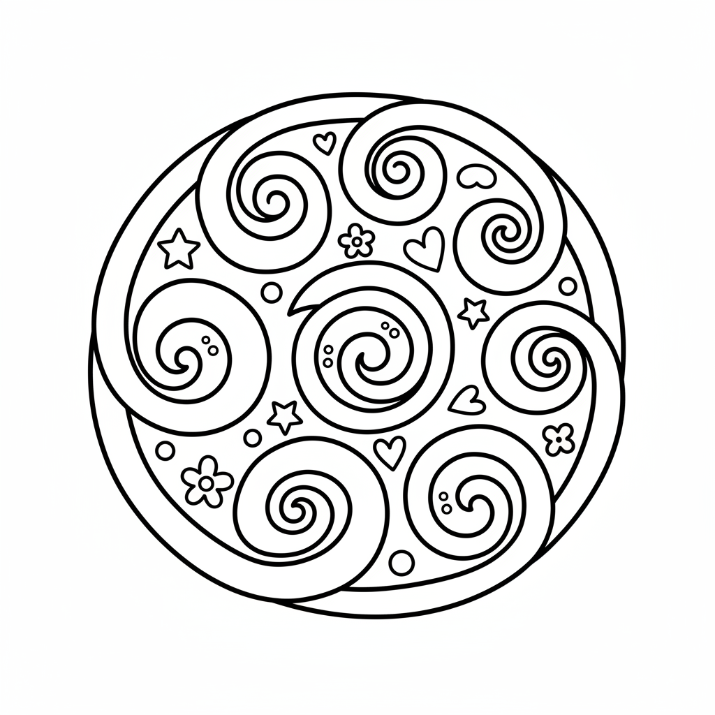 Swirl coloring page for teens - Standard style