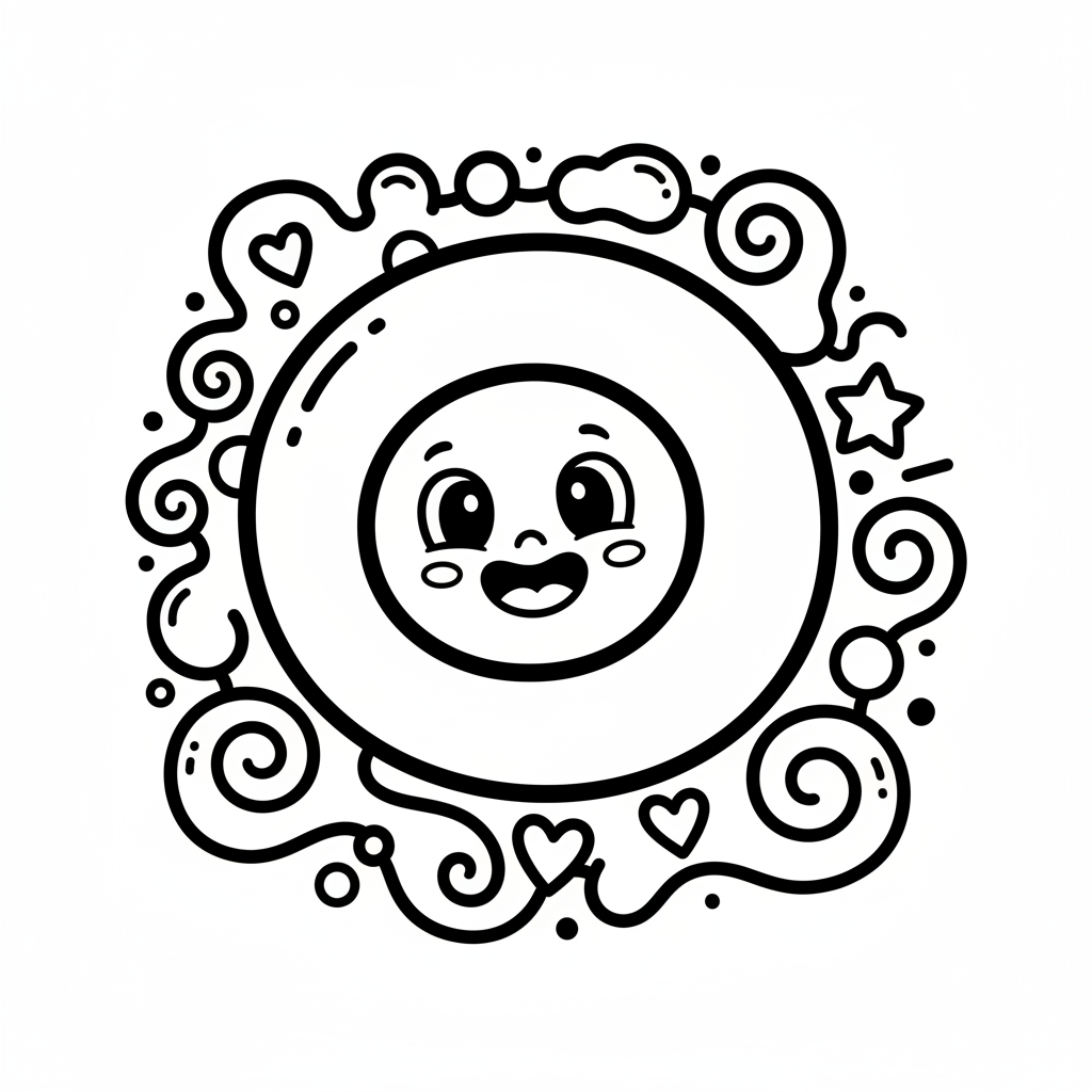 Swirl coloring page for toddlers - Standard style