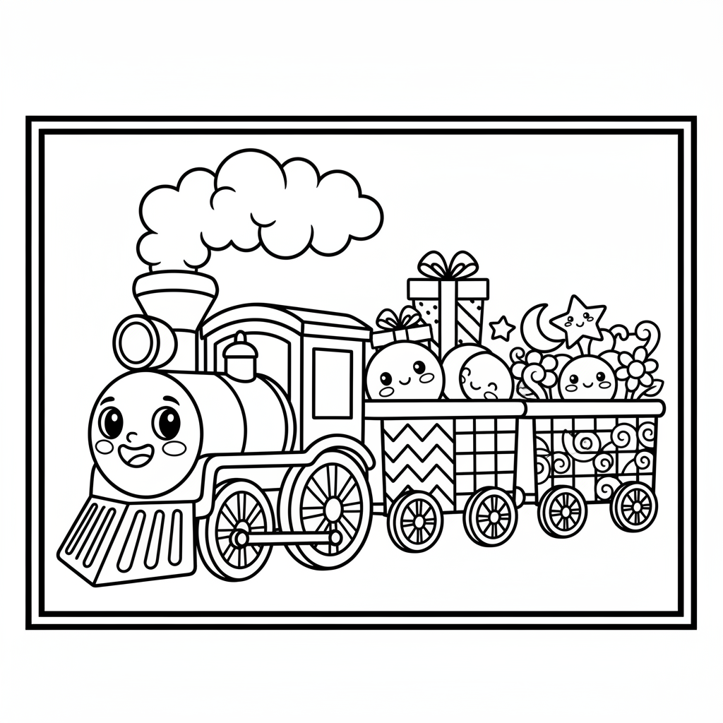 Train coloring page for experts - Standard style