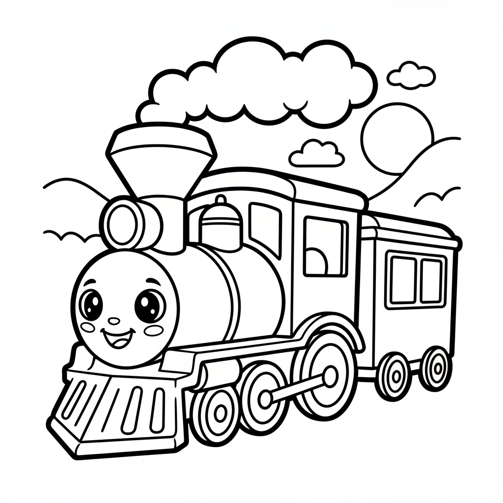 Train coloring page for men - Standard style
