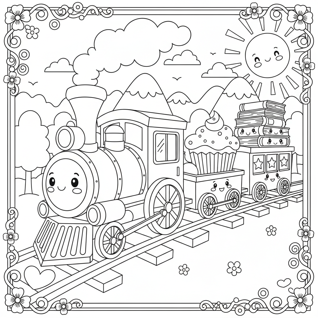 Train coloring page for teens - Standard style
