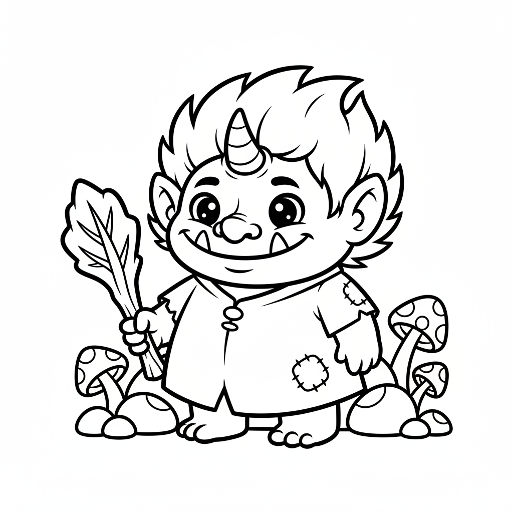 Troll coloring page for beginners - Standard style