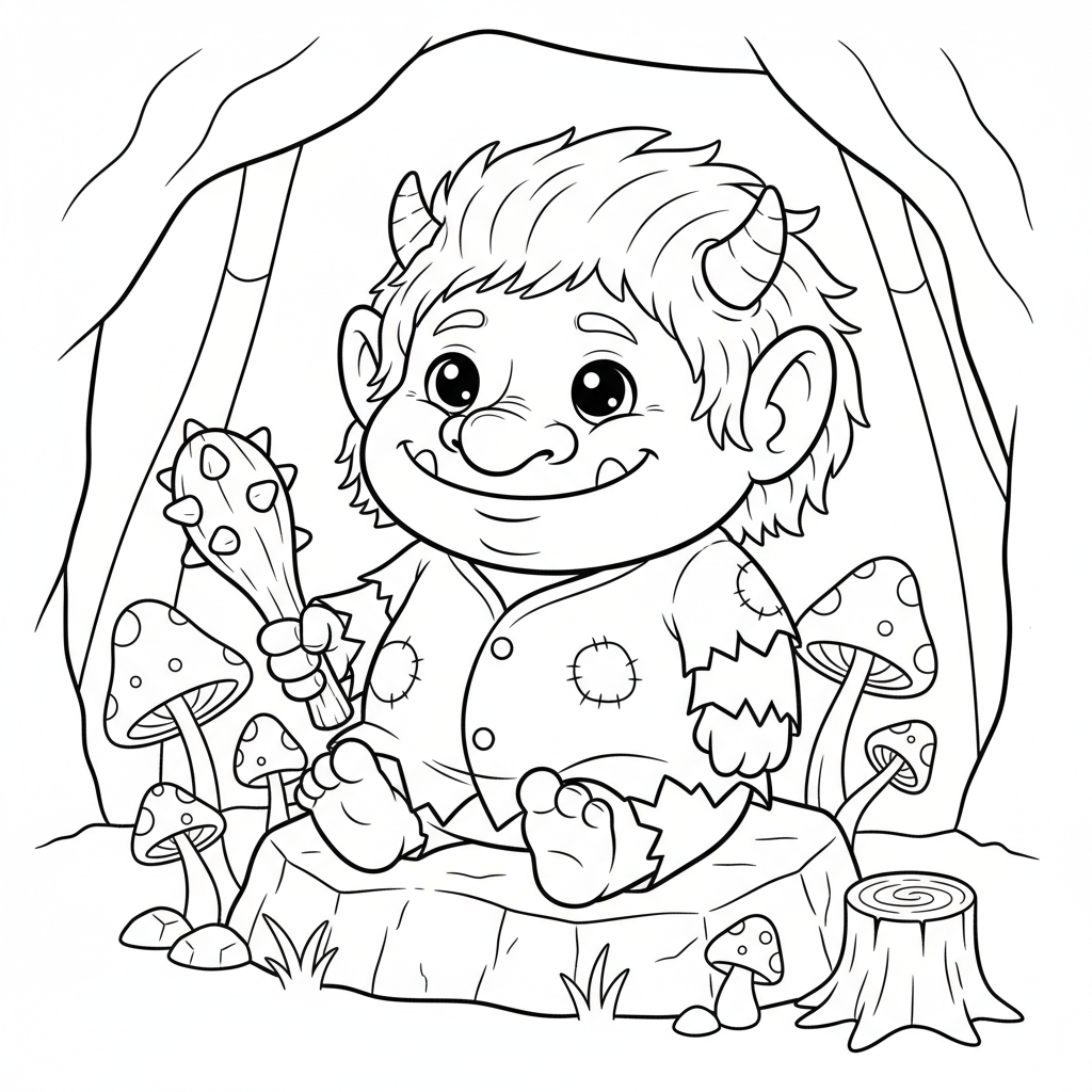 Troll coloring page for boys - Standard style