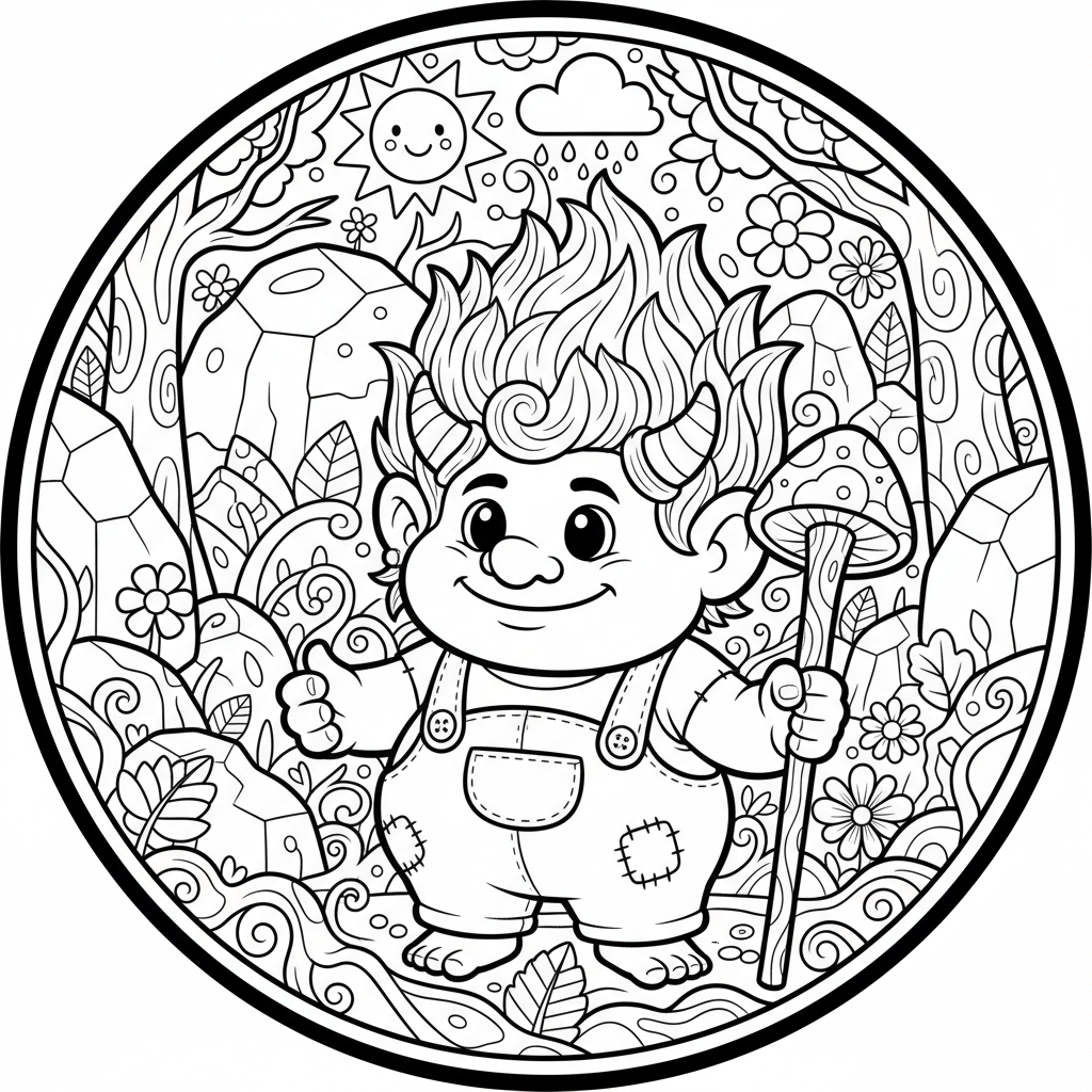 Troll coloring page for experts - Standard style