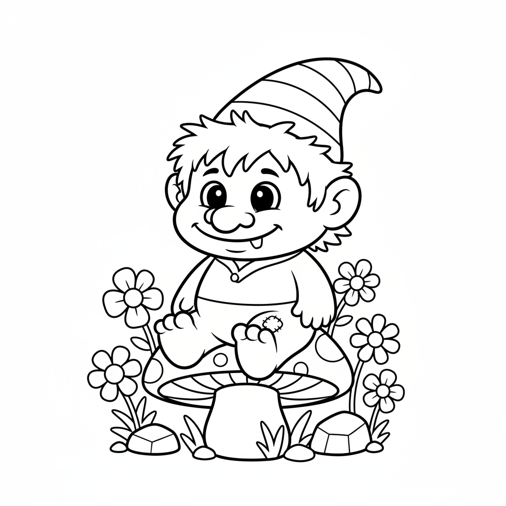 Troll coloring page for kindergarteners - Standard style